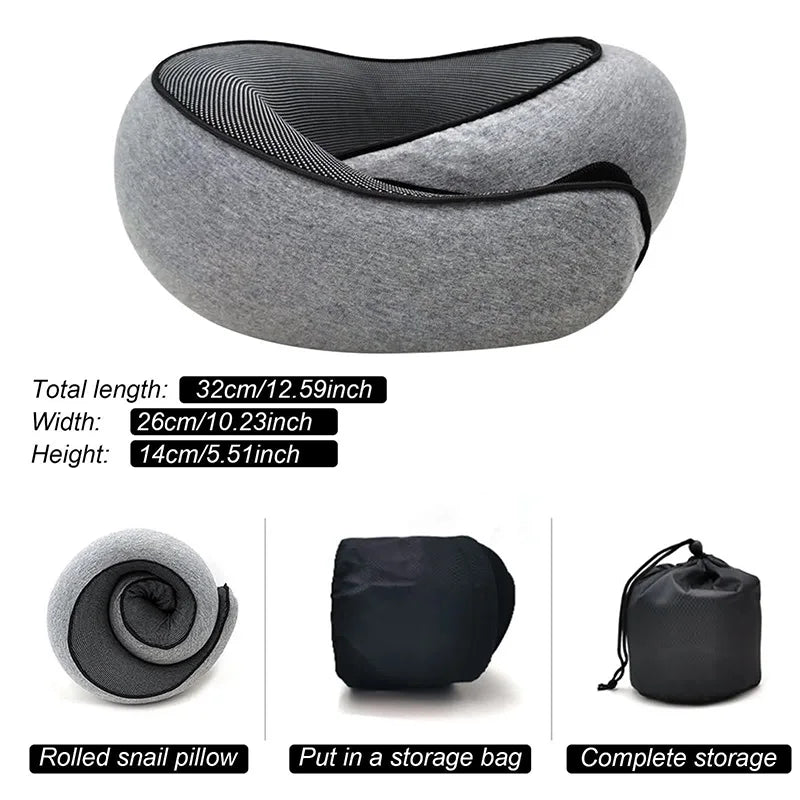 Experience Ultimate Comfort with Our Adjustable U-Shaped Travel Neck Pillow - Perfect Memory Foam Support for Your Noon Break!