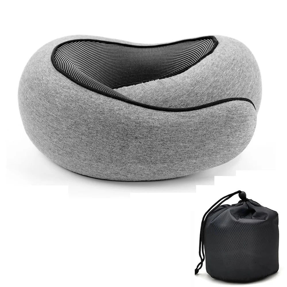 Experience Ultimate Comfort with Our Adjustable U-Shaped Travel Neck Pillow - Perfect Memory Foam Support for Your Noon Break!